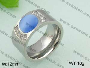 Stainless Steel Stone&Crystal Ring - KR20831-D