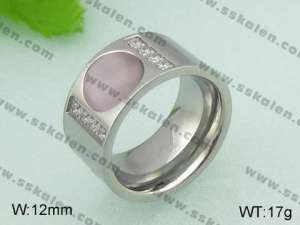 Stainless Steel Stone&Crystal Ring - KR20853-D