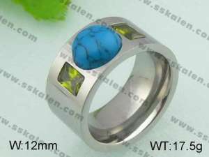 Stainless Steel Stone&Crystal Ring - KR20870-D