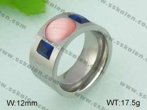 Stainless Steel Stone&Crystal Ring - KR20889-D