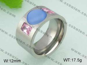 Stainless Steel Stone&Crystal Ring - KR20902-D