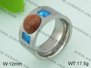 Stainless Steel Stone&Crystal Ring - KR20907-D