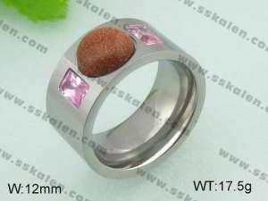 Stainless Steel Stone&Crystal Ring - KR20909-D
