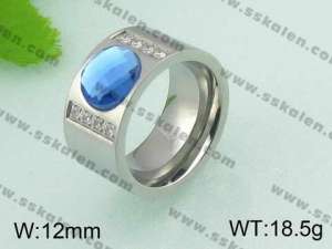 Stainless Steel Stone&Crystal Ring - KR20976-D