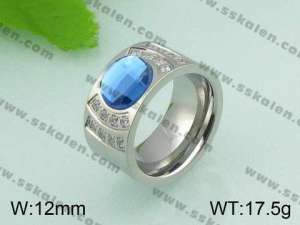  Stainless Steel Stone&Crystal Ring - KR20987-D