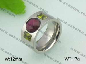 Stainless Steel Stone&Crystal Ring - KR21012-D