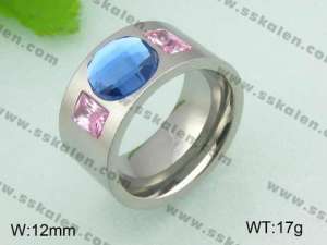  Stainless Steel Stone&Crystal Ring - KR21017-D