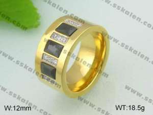 Stainless Steel Stone&Crystal Ring - KR21243-D