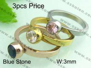 Stainless Steel Stone&Crystal Ring - KR21643-K