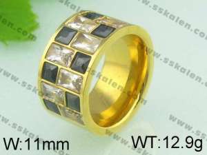 Stainless Steel Stone&Crystal Ring - KR21649-D