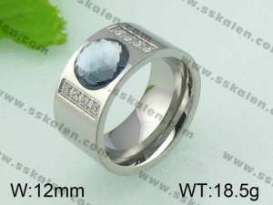 Stainless Steel Stone&Crystal Ring   - KR21940-D