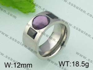 Stainless Steel Stone&Crystal Ring   - KR21947-D
