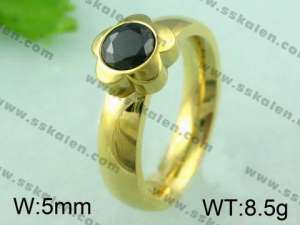 Stainless Steel Stone&Crystal Ring  - KR23970-K