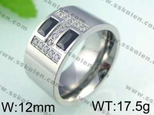 Stainless Steel Stone&Crystal Ring   - KR24204-D