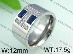 Stainless Steel Stone&Crystal Ring - KR24205-D