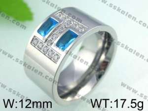 Stainless Steel Stone&Crystal Ring - KR24206-D