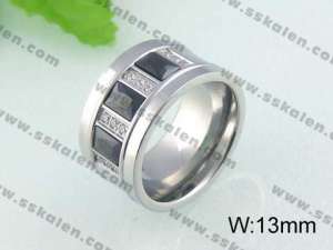 Stainless Steel Stone&Crystal Ring - KR24303-K