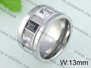 Stainless Steel Stone&Crystal Ring - KR24314-K