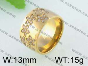 Stainless Steel Stone&Crystal Ring - KR24762-K