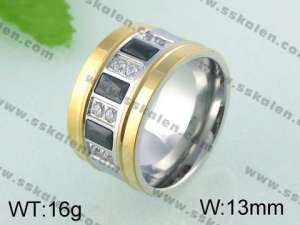 Stainless Steel Stone&Crystal Ring    - KR24890-K