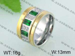 Stainless Steel Stone&Crystal Ring   - KR24895-K