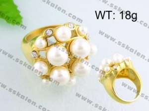  Stainless Steel Stone&Crystal Ring - KR25344-L
