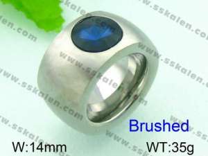  Stainless Steel Stone&Crystal Ring - KR25904-K