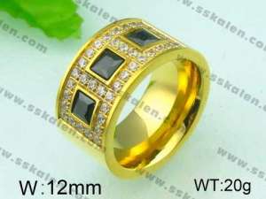 Stainless Steel Stone&Crystal Ring - KR26103-K