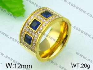 Stainless Steel Stone&Crystal Ring - KR26104-K