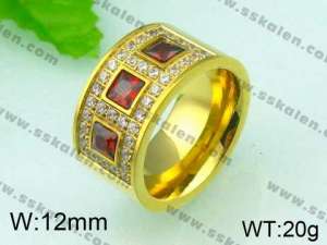 Stainless Steel Stone&Crystal Ring - KR26106-K