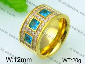 Stainless Steel Stone&Crystal Ring - KR26108-K