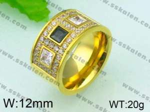 Stainless Steel Stone&Crystal Ring - KR26111-K