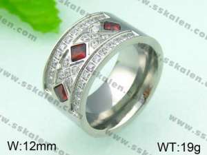 Stainless Steel Stone&Crystal Ring - KR26118-K
