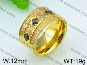 Stainless Steel Stone&Crystal Ring - KR26127-K