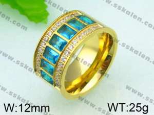 Stainless Steel Stone&Crystal Ring - KR26154-K