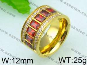 Stainless Steel Stone&Crystal Ring - KR26156-K