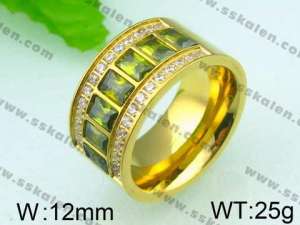 Stainless Steel Stone&Crystal Ring - KR26159-K