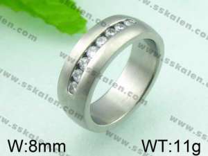 Stainless Steel Stone&Crystal Ring - KR26214-C