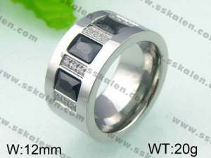 Stainless Steel Stone&Crystal Ring - KR26852-K
