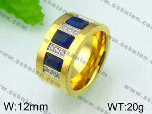 Stainless Steel Stone&Crystal Ring - KR26856-K