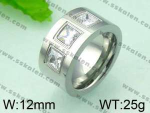  Stainless Steel Stone&Crystal Ring - KR28334-K