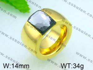  Stainless Steel Stone&Crystal Ring - KR28662-K