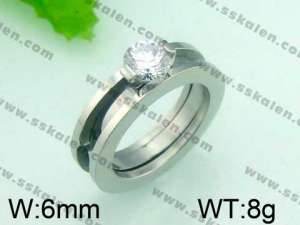  Stainless Steel Stone&Crystal Ring - KR28784-K