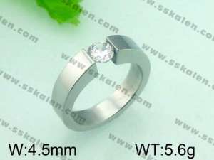  Stainless Steel Stone&Crystal Ring - KR28786-K