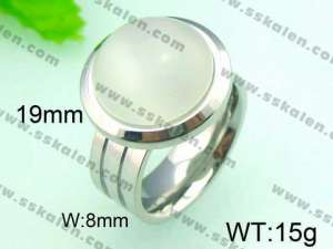Stainless Steel Stone&Crystal Ring - KR29140-K