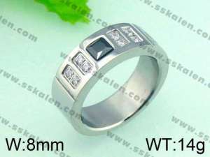 Stainless Steel Stone&Crystal Ring - KR29164-K