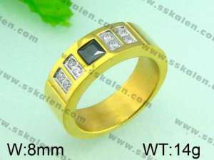 Stainless Steel Stone&Crystal Ring - KR29168-K