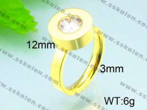 Stainless Steel Stone&Crystal Ring - KR29662-Z