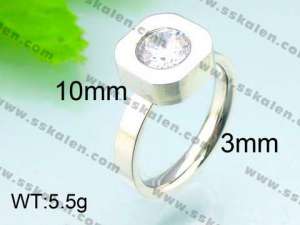  Stainless Steel Stone&Crystal Ring - KR29663-Z