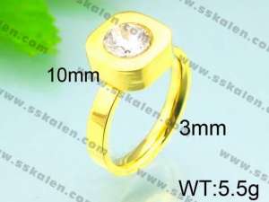  Stainless Steel Stone&Crystal Ring - KR29666-Z
